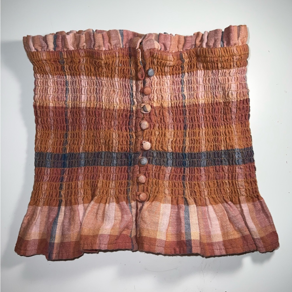 american eagle ruffled cropped tube top